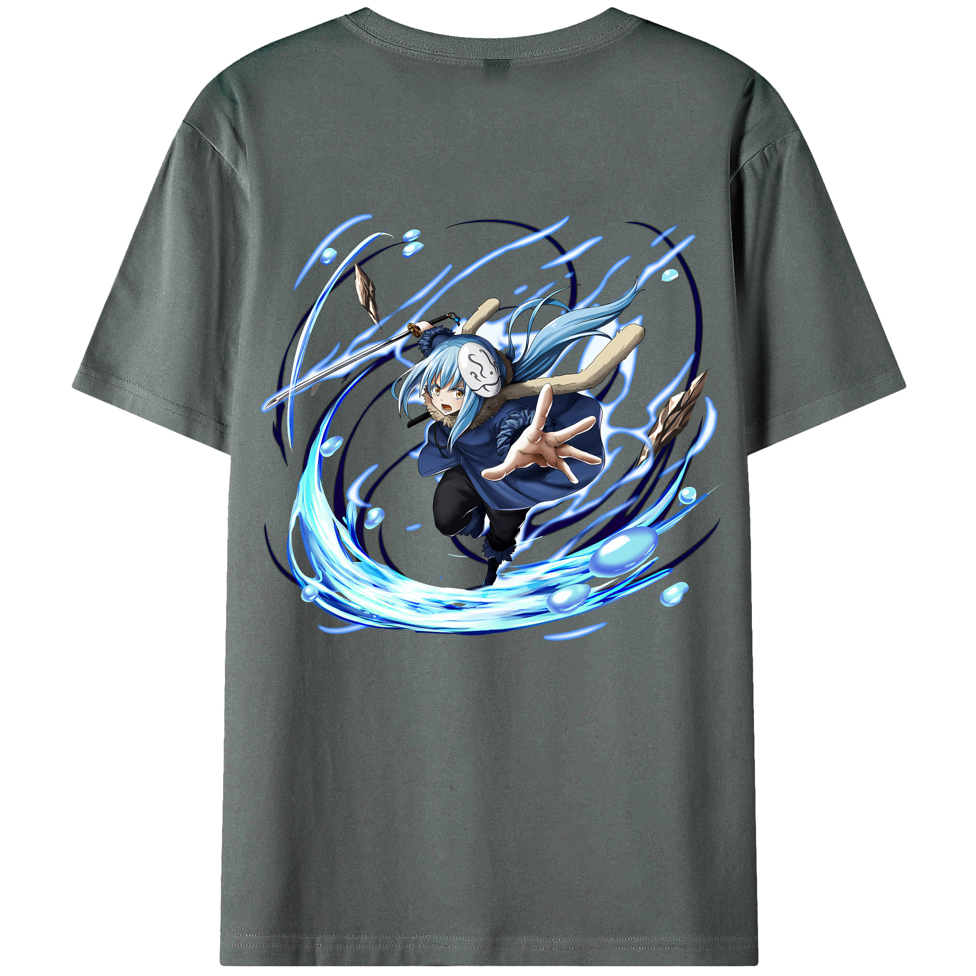 （画像用） 転スラ Regarding Reincarnated to Slime 綿100％半袖Tシャツ（背面プリント）